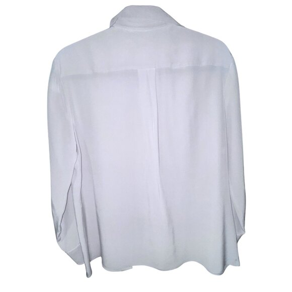 Prada Women’s 100% Silk Blouse Grey IT Size 40 US Small Luxury Classic Shirt - Picture 4 of 7